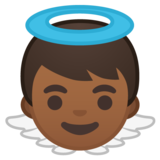 小天使：中黑肤色emoji素材一 160x160像素