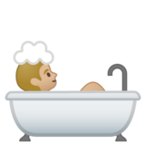 洗澡者：中等浅肤色emoji素材一 160x160像素