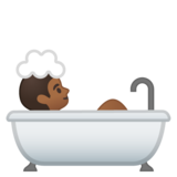 洗澡者：中等深色肤色emoji素材一 160x160像素