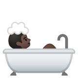 洗澡者：深色肤色emoji素材一 160x160像素