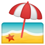 带伞的海滩emoji素材一 160x160像素