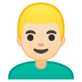 男士：浅肤色，金发emoji素材一 160x160像素