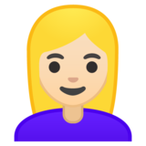女：肤色浅，金发emoji素材一 160x160像素