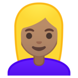 女性：中等肤色，金发emoji素材一 160x160像素