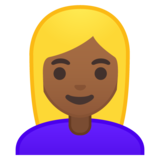 女性：中深色肤色，金发emoji素材一 160x160像素
