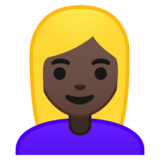 女：深色肤色，金发emoji素材一 160x160像素