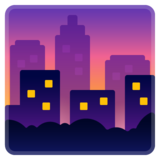 黄昏时的城市景色emoji素材一 160x160像素