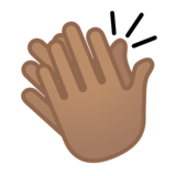 拍手：中等肤色emoji素材一 160x160像素