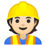 施工人员：浅肤色emoji素材一 160x160像素
