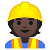 施工人员：深色肤色emoji素材一 160x160像素