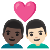 情侣: 男人男人较深肤色较浅肤色emoji素材一 160x160像素