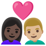 情侣: 女人男人较深肤色中等-浅肤色emoji素材一 160x160像素