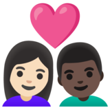 情侣: 女人男人较浅肤色较深肤色emoji素材一 160x160像素