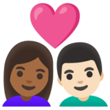 情侣: 女人男人中等-深肤色较浅肤色emoji素材一 160x160像素