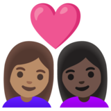 情侣: 女人女人中等肤色较深肤色emoji素材一 160x160像素