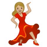女子舞蹈：中浅肤色emoji素材一 160x160像素