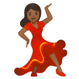 女子舞蹈：中黑肤色emoji素材一 160x160像素