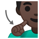 聋人：深色肤色emoji素材一 160x160像素