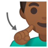 聋人：中黑肤色emoji素材一 160x160像素