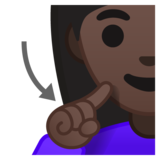 聋哑妇女：深色肤色emoji素材一 160x160像素