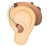 带助听器的耳朵：浅肤色emoji素材一 160x160像素
