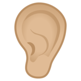 耳朵：中等浅肤色emoji素材一 160x160像素