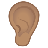 耳朵：中等肤色emoji素材一 160x160像素