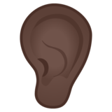 耳朵：深色肤色emoji素材一 160x160像素