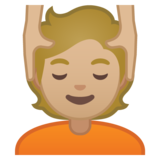 按摩者：中浅肤色emoji素材一 160x160像素