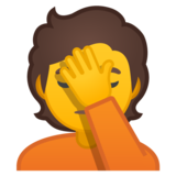 单手捂脸的人emoji素材一 160x160像素