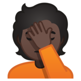 单手捂脸的人：深色肤色emoji素材一 160x160像素