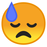 一点汗的挫折脸emoji素材一 160x160像素