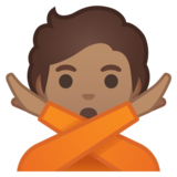 打“不手势”的人：中等肤色emoji素材一 160x160像素