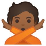 打“不手势”的人：中黑肤色emoji素材一 160x160像素