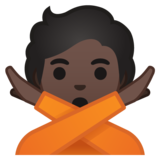 打“不手势”的人:深色肤色emoji素材一 160x160像素