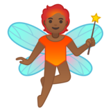 仙女：中黑肤色emoji素材一 160x160像素