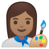 女艺术家：中等肤色emoji素材一 160x160像素