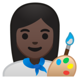 女艺术家：深色肤色emoji素材一 160x160像素