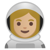 女宇航员：中浅肤色emoji素材一 160x160像素