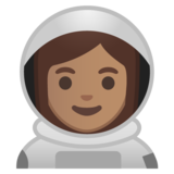 女宇航员：中等肤色emoji素材一 160x160像素