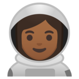 女宇航员：中黑肤色emoji素材一 160x160像素