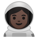 女宇航员：深色肤色emoji素材一 160x160像素