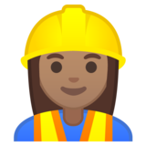 女建筑工人：中等肤色emoji素材一 160x160像素