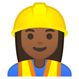 女建筑工人：中深色肤色emoji素材一 160x160像素