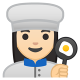 女厨师：浅肤色emoji素材一 160x160像素