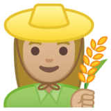 女农夫：中浅肤色emoji素材一 160x160像素