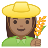女农民：中等肤色emoji素材一 160x160像素