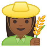 女农夫：中黑肤色emoji素材一 160x160像素