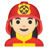 女消防员：浅肤色emoji素材一 160x160像素