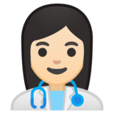 女保健员：浅肤色emoji素材一 160x160像素